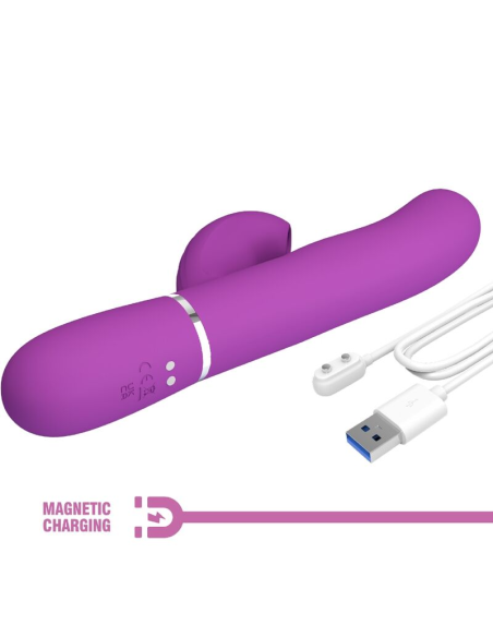 PRETTY LOVE - PERLITA VIBRADOR RABBIT MULTIFUNCIÓN 3 EN 1 MORADO