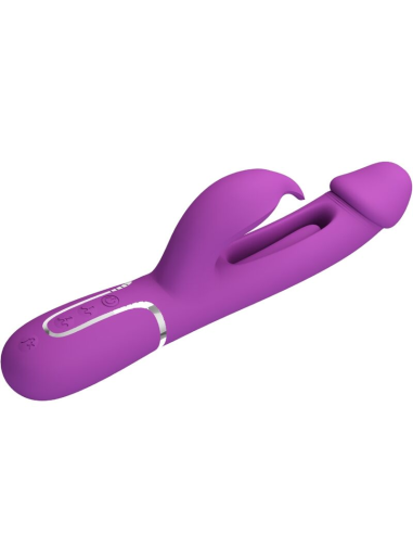 PRETTY LOVE - KAMPAS VIBRADOR RABBIT MULTIFUNCIÓN 3 EN 1 MORADO