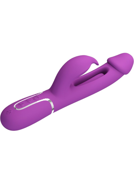 PRETTY LOVE - KAMPAS VIBRADOR RABBIT MULTIFUNCIÓN 3 EN 1 MORADO