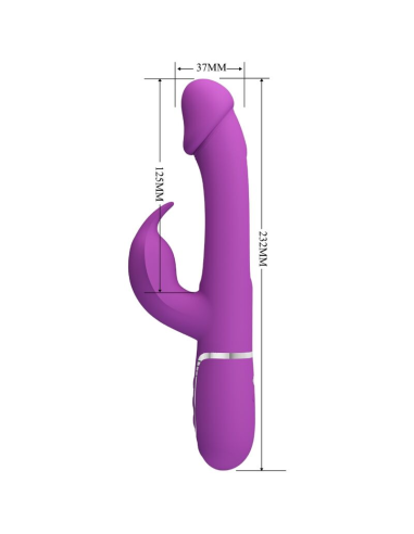 PRETTY LOVE - KAMPAS VIBRADOR RABBIT MULTIFUNCIÓN 3 EN 1 MORADO