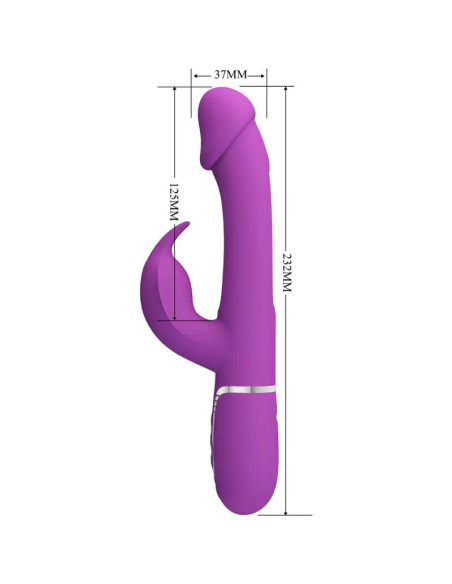 PRETTY LOVE - KAMPAS VIBRADOR RABBIT MULTIFUNCIÓN 3 EN 1 MORADO