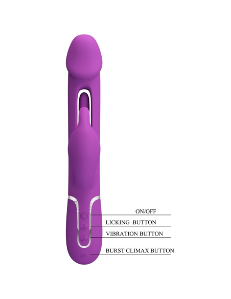 PRETTY LOVE - KAMPAS VIBRADOR RABBIT MULTIFUNCIÓN 3 EN 1 MORADO