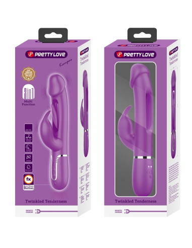 PRETTY LOVE - KAMPAS VIBRADOR RABBIT MULTIFUNCIÓN 3 EN 1 MORADO