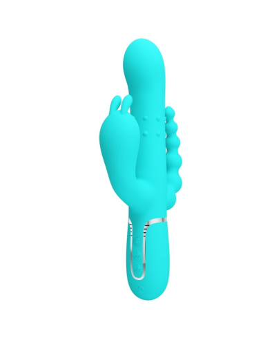 PRETTY LOVE - CAMMY TRIPLE VIBRADOR RABBIT MULTIFUNCIÓN 4 EN 1 AZUL