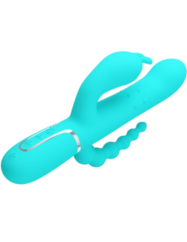 PRETTY LOVE - CAMMY TRIPLE VIBRADOR RABBIT MULTIFUNCIÓN 4 EN 1 AZUL
