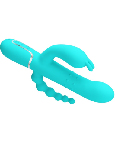 PRETTY LOVE - CAMMY TRIPLE VIBRADOR RABBIT MULTIFUNCIÓN 4 EN 1 AZUL