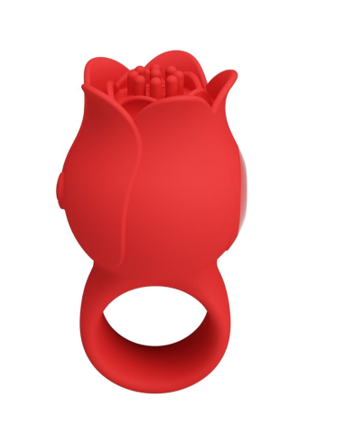 PRETTY LOVE - JAE VIBRADOR DE DEDO FORMA DE ROSA 10 VIBRACIONES ROJO