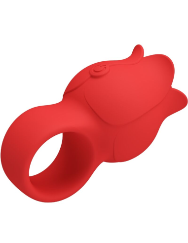 PRETTY LOVE - JAE VIBRADOR DE DEDO FORMA DE ROSA 10 VIBRACIONES ROJO