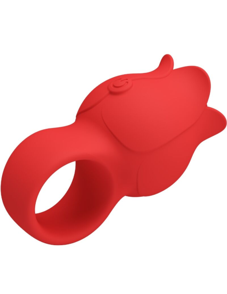 PRETTY LOVE - JAE VIBRADOR DE DEDO FORMA DE ROSA 10 VIBRACIONES ROJO