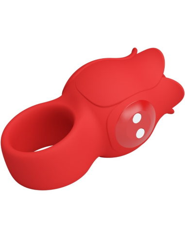 PRETTY LOVE - JAE VIBRADOR DE DEDO FORMA DE ROSA 10 VIBRACIONES ROJO