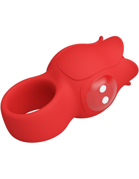 PRETTY LOVE - JAE VIBRADOR DE DEDO FORMA DE ROSA 10 VIBRACIONES ROJO