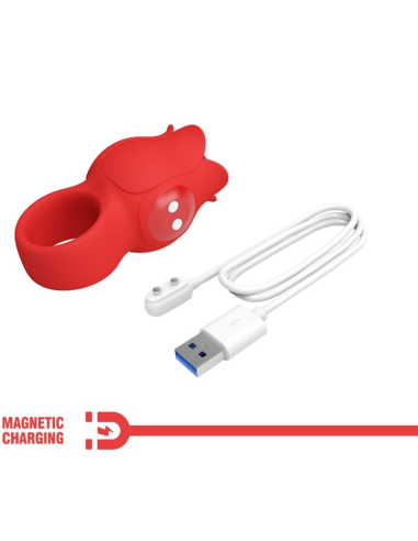 PRETTY LOVE - JAE VIBRADOR DE DEDO FORMA DE ROSA 10 VIBRACIONES ROJO