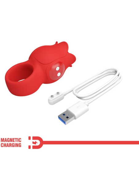 PRETTY LOVE - JAE VIBRADOR DE DEDO FORMA DE ROSA 10 VIBRACIONES ROJO