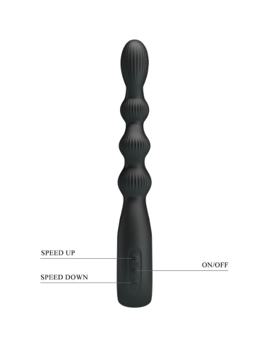 PRETTY LOVE - FEDERER VIBRADOR ANAL 12 VIBRACIONES NEGRO