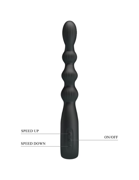 PRETTY LOVE - FEDERER VIBRADOR ANAL 12 VIBRACIONES NEGRO