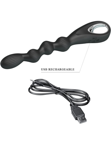 PRETTY LOVE - FEDERER VIBRADOR ANAL 12 VIBRACIONES NEGRO