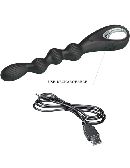 PRETTY LOVE - FEDERER VIBRADOR ANAL 12 VIBRACIONES NEGRO