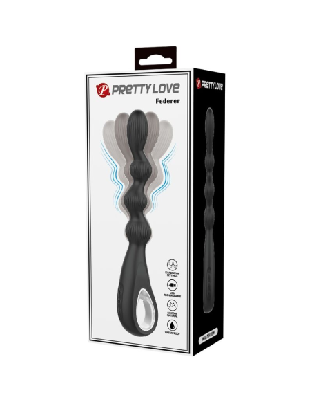 PRETTY LOVE - FEDERER VIBRADOR ANAL 12 VIBRACIONES NEGRO