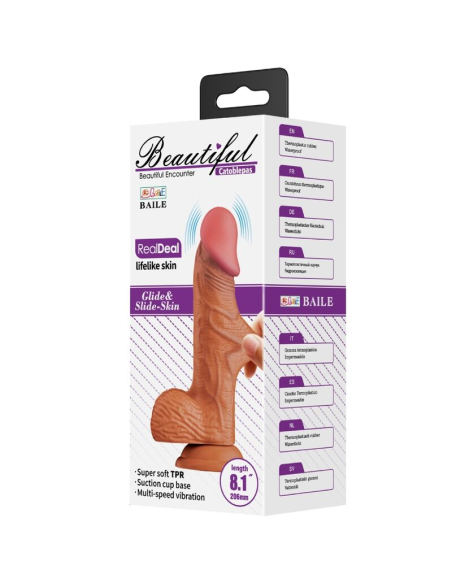 BAILE - CATOBLEPAS VIBRADOR REALÍSTICO 20.6 CM NATURAL CONTROL REMOTO