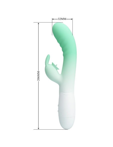 PRETTY LOVE - CERBERUS VIBRADOR RABBIT 3O VIBRACIONES VERDE