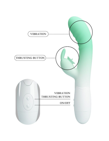 PRETTY LOVE - CERBERUS VIBRADOR RABBIT 3O VIBRACIONES VERDE