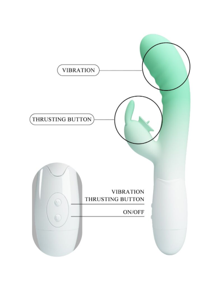 PRETTY LOVE - CERBERUS VIBRADOR RABBIT 3O VIBRACIONES VERDE