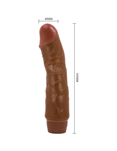 BAILE - JEFF VIBRADOR REALÍSTICO 19.5 CM MULATO