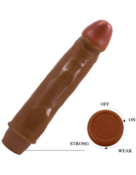 BAILE - DWARF VIBRADOR REALÍSTICO 21 CM MULATO