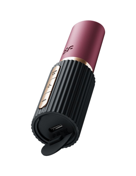 SATISFYER - PRO 2 KISS ESTIMULADOR CLÍTORIS POR ONDAS GRANATE - NEGRO