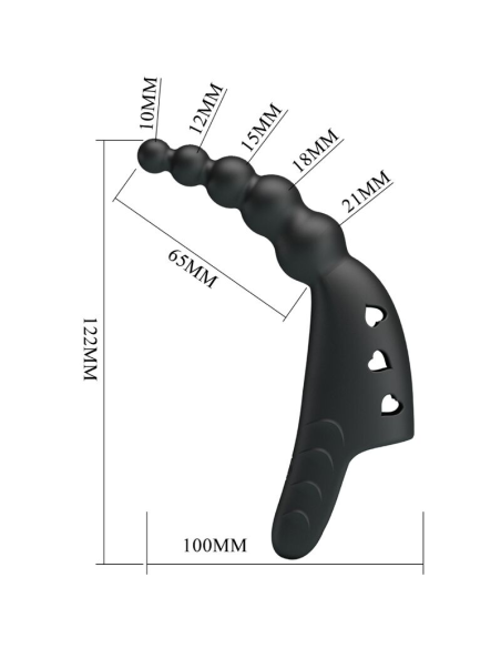 PRETTY LOVE - JORDIN VIBRADOR DE DEDO 10 VIBRACIONES NEGRO