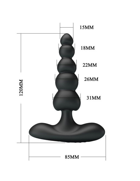 PRETTY LOVE - CORBAN VIBRADOR ANAL 10 VIBRACIONES NEGRO