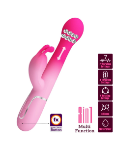 PRETTY LOVE - DEJON VIBRADOR RABBIT 3 EN 1 MULTIFUNCIÓN ROSA