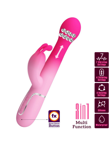 PRETTY LOVE - DEJON VIBRADOR RABBIT 3 EN 1 MULTIFUNCIÓN ROSA