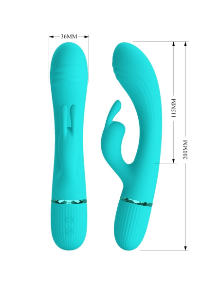 PRETTY LOVE - SCOCCO VIBRADOR RABBIT TURQUESA