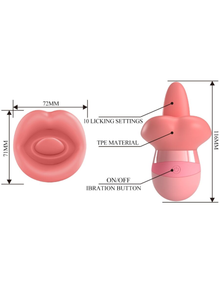 PRETTY LOVE - KYLEE LENGUA ESTIMULADORA CLÍTORIS 10 VIBRACIONES ROSA NUDE