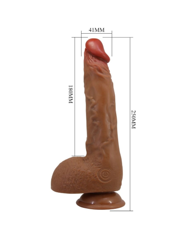 BAILE - BEAUTIFUL WILKS VIBRADOR REALÍSTICO DE 5 CONFIGURACIONES 25 CM MULATO