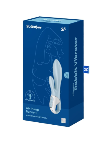 SATISFYER - AIR PUMP BUNNY 1 VIBRADOR INFLABLE RABBIT AZUL