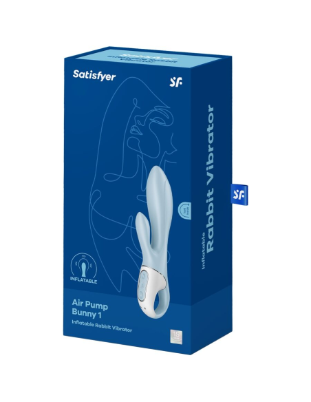 SATISFYER - AIR PUMP BUNNY 1 VIBRADOR INFLABLE RABBIT AZUL