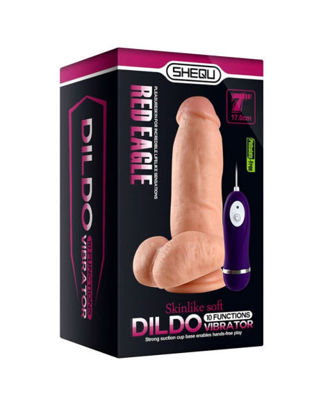 SHEQU - RED EAGLE DILDO VIBRADOR CON CONTROL REMOTO 17 CM