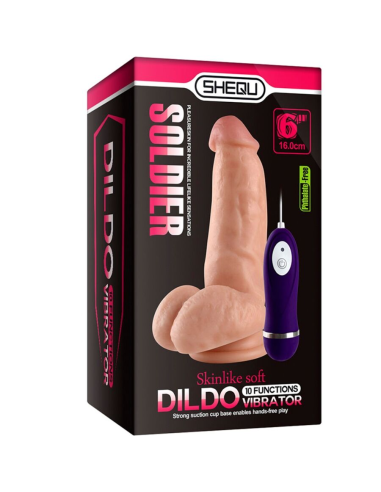 SHEQU - SOLDIER DILDO VIBRADOR CON CONTROL REMOTO 16 CM