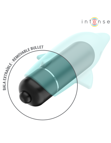 INTENSE - ECHO BALA VIBRADORA DELFÍN AZUL 8 X 4.7 CM