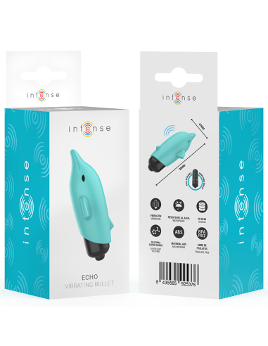 INTENSE - ECHO BALA VIBRADORA DELFÍN AZUL 8 X 4.7 CM