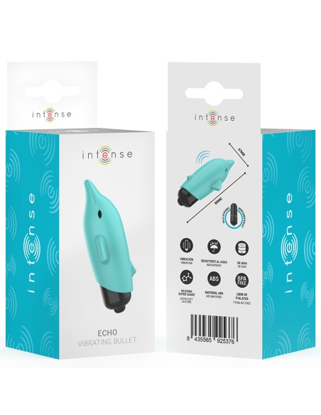 INTENSE - ECHO BALA VIBRADORA DELFÍN AZUL 8 X 4.7 CM
