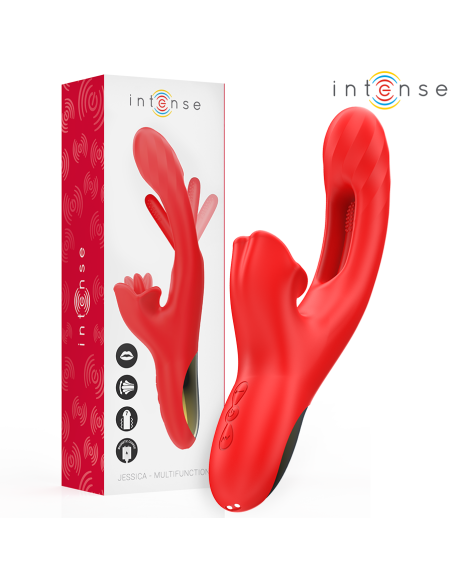 INTENSE - JESSICA VIBRADOR MULTIFUNCIÓN ESTIMULACIÓN CLÍTORIS 24.8 CM ROJO