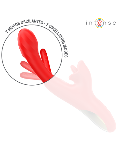 INTENSE - JESSICA VIBRADOR MULTIFUNCIÓN ESTIMULACIÓN CLÍTORIS 24.8 CM ROJO