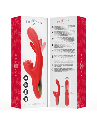 INTENSE - JESSICA VIBRADOR MULTIFUNCIÓN ESTIMULACIÓN CLÍTORIS 24.8 CM ROJO