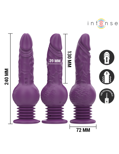 INTENSE - TATUM VIBRADOR MULTIFUNCIÓN CON VIBRACIÓN UP AND DOWN 24 CM MORADO