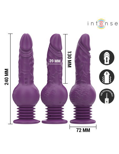 INTENSE - TATUM VIBRADOR MULTIFUNCIÓN CON VIBRACIÓN UP AND DOWN 24 CM MORADO