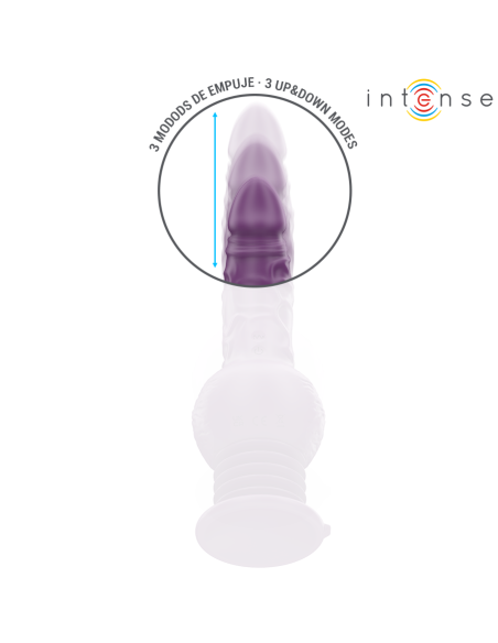 INTENSE - TATUM VIBRADOR MULTIFUNCIÓN CON VIBRACIÓN UP AND DOWN 24 CM MORADO