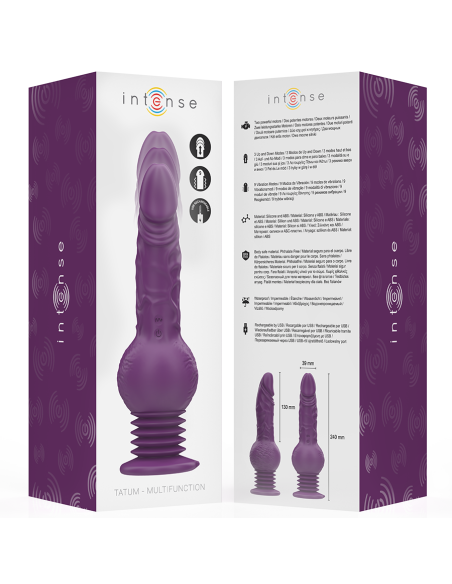 INTENSE - TATUM VIBRADOR MULTIFUNCIÓN CON VIBRACIÓN UP AND DOWN 24 CM MORADO